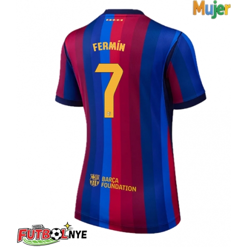Camiseta Barcelona Fermin Lopez #7 Primera Equipación para mujer 2026-27 manga corta